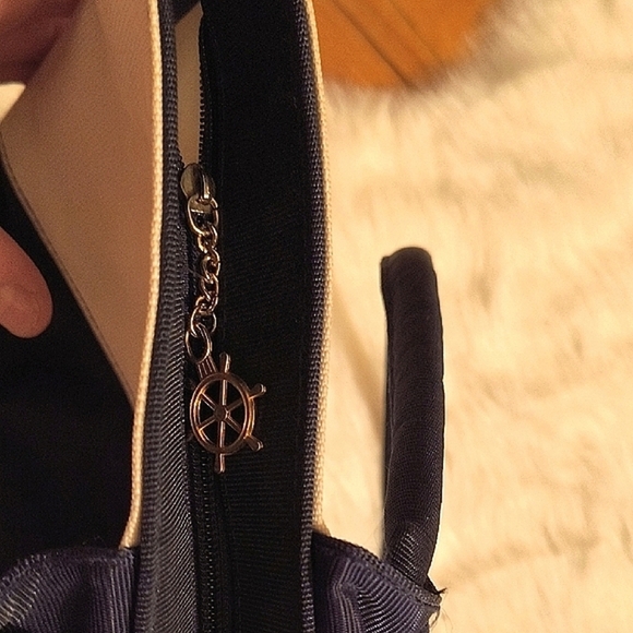 Navy and White Tote Bag - Picture 3 of 6